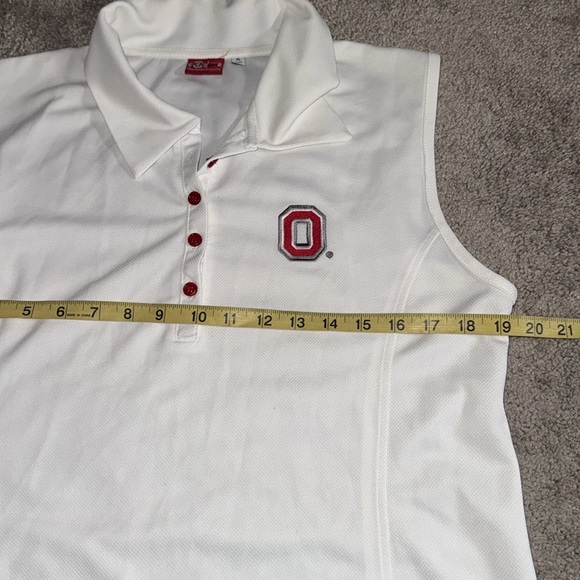 Ohio State University XL women’s sleeveless polo shirt white football buckeyes - Picture 5 of 8